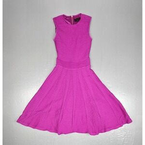 Ted Baker London Malou Dress Womens 0 Pink Fit and Flare Skater Ottoman Knit